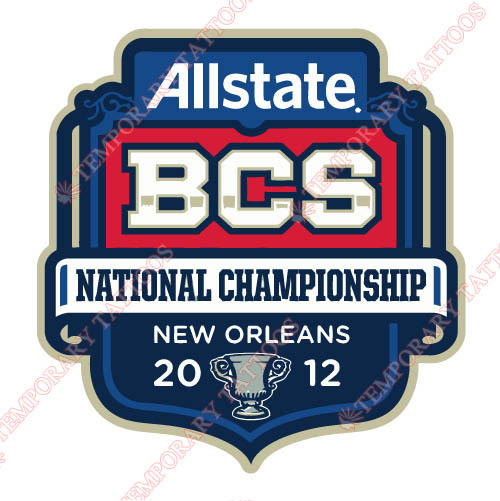 BCS Championship Game Primary Logos 2012 Customize Temporary Tattoos Stickers N3249
